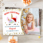 Rainbow Unicorn Gold Magische Kerstmis 2 Foto Feestdagenkaart<br><div class="desc">Rainbow Unicorn Gold Magical Kerstmis 2 Foto Holiday Kaart</div>