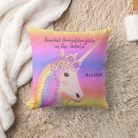 Rainbow Unicorn Greatest Granddochter Kussen (Deken)