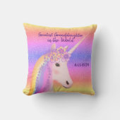 Rainbow Unicorn Greatest Granddochter Kussen (Voorkant)