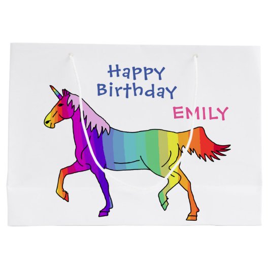 Rainbow Unicorn Groot Cadeauzakje (Achterkant)