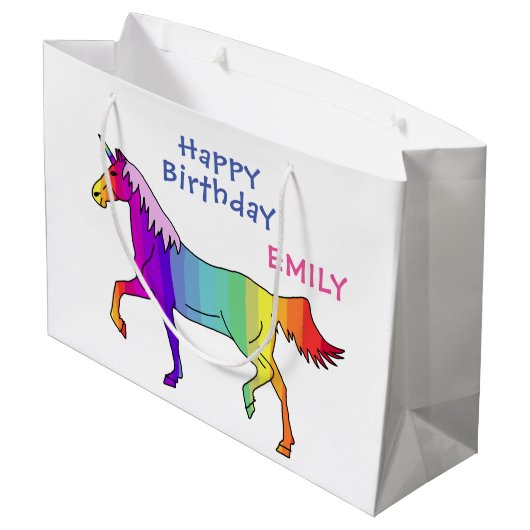 Rainbow Unicorn Groot Cadeauzakje (Achterkant Gekanteld)