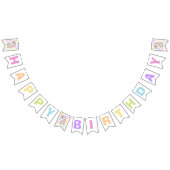 Rainbow Unicorn Happy Birthday Banner Bunting (Alle)