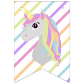Rainbow Unicorn Happy Birthday Banner Bunting (Eerste vlag)