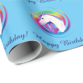 Rainbow Unicorn Happy Birthday Cadeaupapier (Rol Hoek)