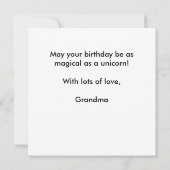 Rainbow Unicorn Happy Birthday Granddochterkaart Kaart (Achterkant)