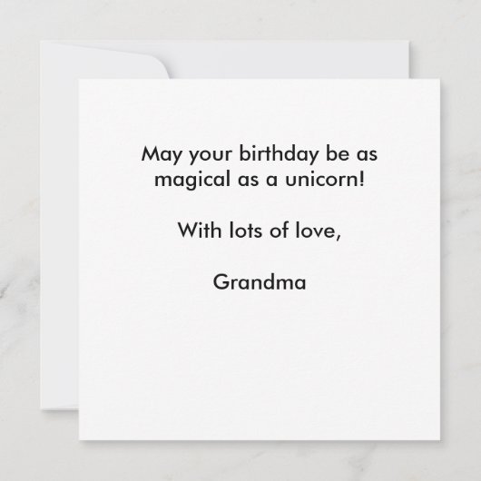 Rainbow Unicorn Happy Birthday Granddochterkaart Kaart (Achterkant)