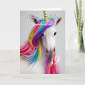 Rainbow Unicorn Happy Birthday Granddochterkaart Kaart (Voorkant)