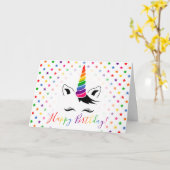 Rainbow Unicorn Happy Birthday Kaart (Gele Bloem)
