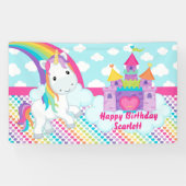 Rainbow Unicorn Happy Birthday Table Backdrop Spandoek (Horizontaal)