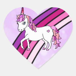 Rainbow Unicorn Hart Sticker