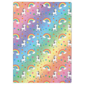 Rainbow unicorn harten sterpatroon klembord (Achterkant)