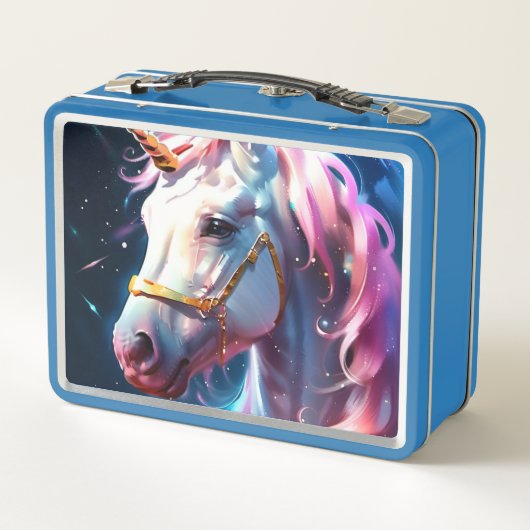 Rainbow Unicorn Head Aangepaste Naam Script Tekst (Achterkant)