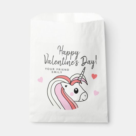 Rainbow Unicorn Heart Kinder Valentijn Bedankzakje (Voorkant)