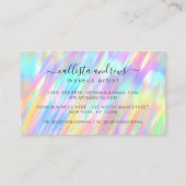Rainbow Unicorn Holographic Makeup Artist Visitekaartje (Achterkant)