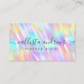 Rainbow Unicorn Holographic Makeup Artist Visitekaartje (Voorkant)