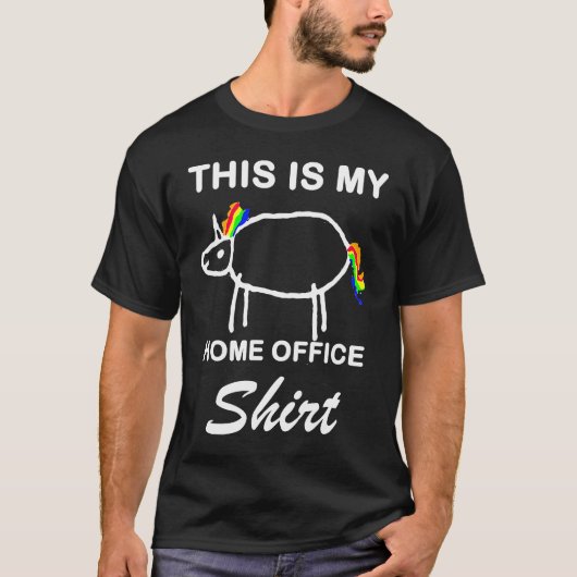 Rainbow Unicorn Home Office Fun S XXL T-shirt (Voorkant)