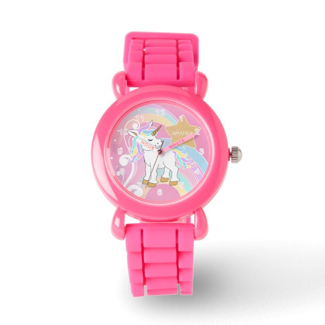 Rainbow Unicorn Horloge (Voorkant)