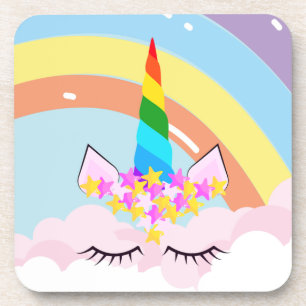 Rainbow Unicorn in de Sky Toddler Bier Onderzetter