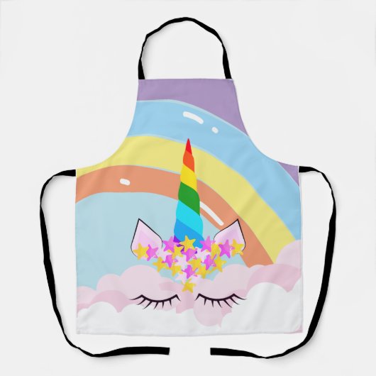 Rainbow Unicorn in de Sky Toddler Schort (Voorkant)