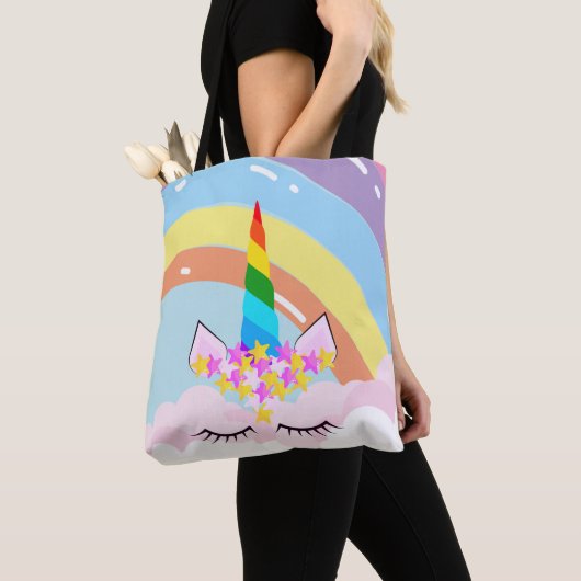 Rainbow Unicorn in de Sky Toddler Tote Bag (Dichtbij)