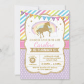 Rainbow Unicorn Invitation Birthday Party nodigt u Kaart (Voorkant)
