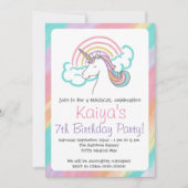 Rainbow Unicorn Invitation Kaart (Voorkant)