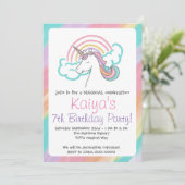 Rainbow Unicorn Invitation Kaart (Staand voorkant)