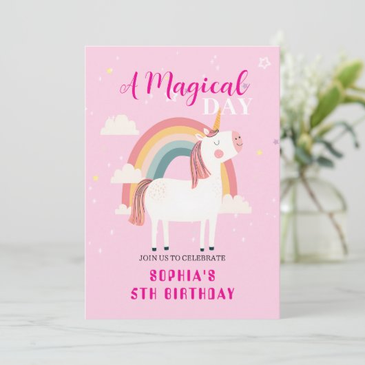 Rainbow Unicorn Kaart (Staand voorkant)