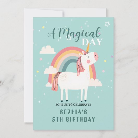 Rainbow Unicorn Kaart (Voorkant)