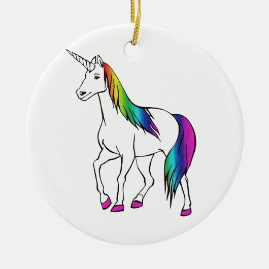 RAINBOW UNICORN KERAMISCH ORNAMENT (Voorkant)