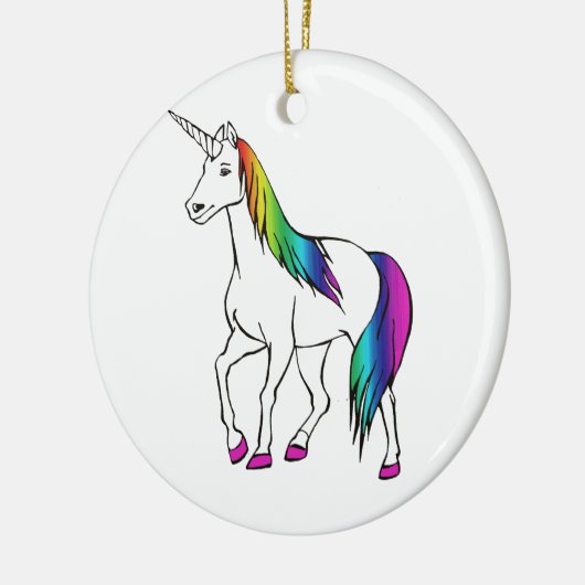 RAINBOW UNICORN KERAMISCH ORNAMENT (Links)