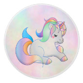 Rainbow Unicorn Keramische Knop (Voorkant)