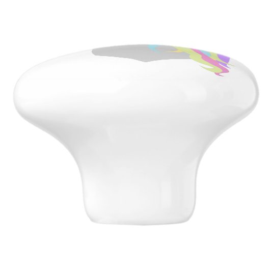 Rainbow Unicorn Keramische Knop (Zijkant)