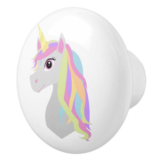 Rainbow Unicorn Keramische Knop (Rechts)