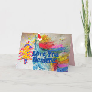 Rainbow Unicorn kerstliefde You Waterverf Card Kaart