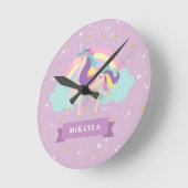 Rainbow Unicorn kids Ronde Klok (Hoek)