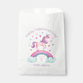 Rainbow Unicorn Kids Valentines Day Treat Bag Bedankzakje (Voorkant)