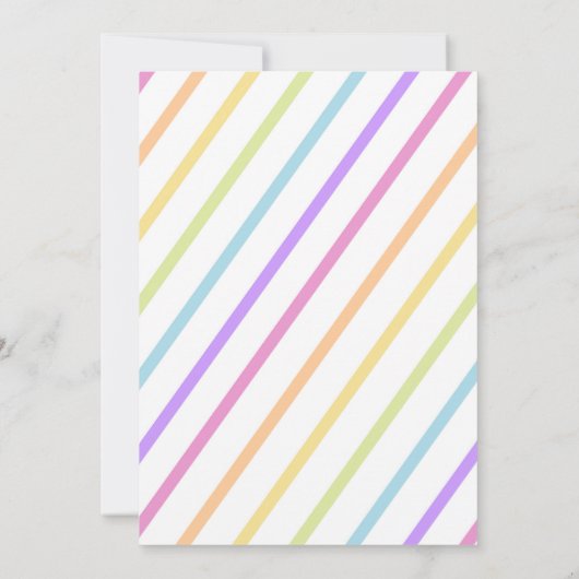 Rainbow Unicorn Kids Verjaardagsfeestje Uitnodigin Kaart (Achterkant)