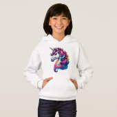 Rainbow Unicorn Kinder Hoodie - Magisch comfort en (Voorkant volledig)