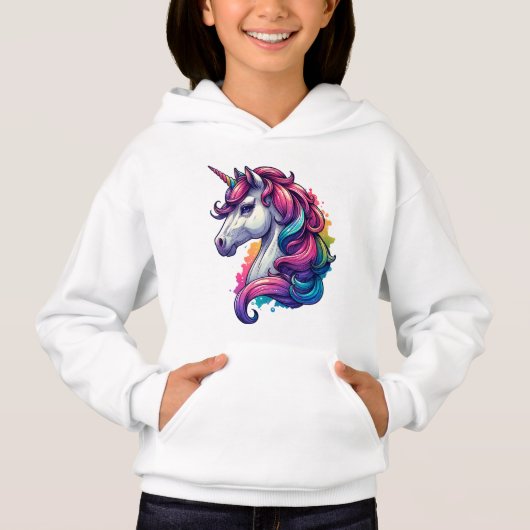 Rainbow Unicorn Kinder Hoodie - Magisch comfort en (Voorkant)