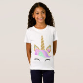 Rainbow Unicorn Kinder T-Shirt (Voorkant volledig)