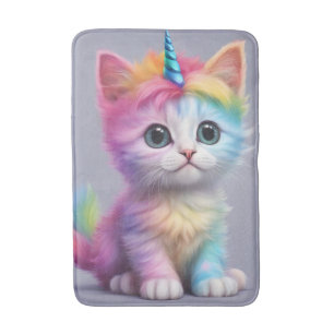Rainbow Unicorn Kitten Badmat