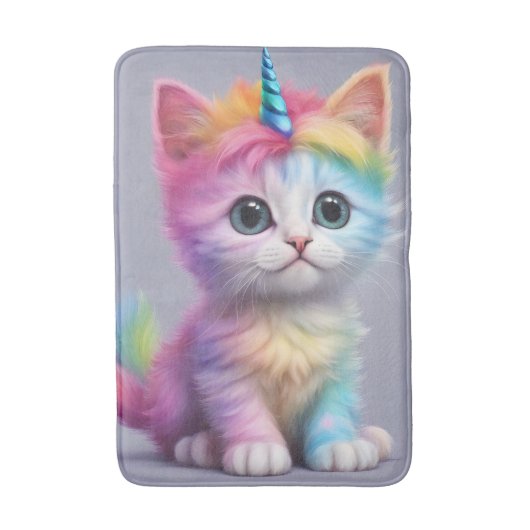 Rainbow Unicorn Kitten Badmat (Voorkant Verticaal)