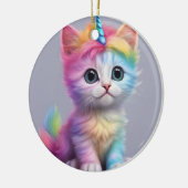 Rainbow Unicorn Kitten Keramisch Ornament (Links)