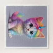 Rainbow Unicorn Kitten Legpuzzel (Horizontaal)