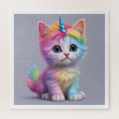 Rainbow Unicorn Kitten Legpuzzel (Verticaal)
