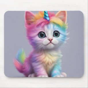 Rainbow Unicorn Kitten Muismat