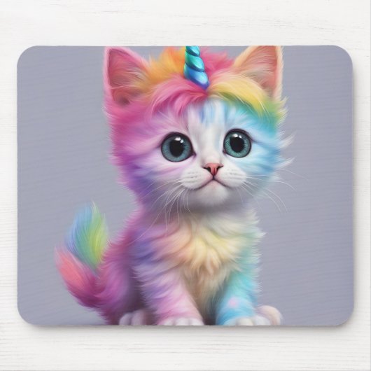 Rainbow Unicorn Kitten Muismat (Voorkant)