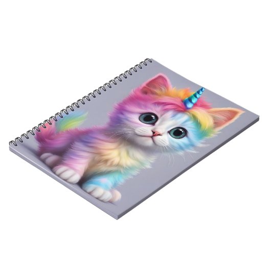 Rainbow Unicorn Kitten Notitieboek (Linkerzijde)