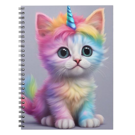 Rainbow Unicorn Kitten Notitieboek (Voorkant)